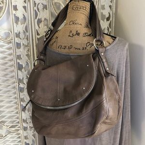 B Makowsky Brown Leather Adjustable Strap Purse
